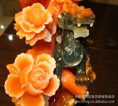 富贵辟邪，雅致生财——合肥饰艺新城仿玉树脂貔貅莲花摆件