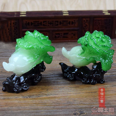 春梅工艺百财如意仿玉白菜树脂摆件 家居与办公室的风水佳选